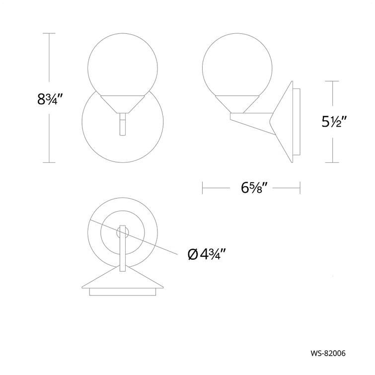 Double Bubble Aluminum LED Armed Sconce