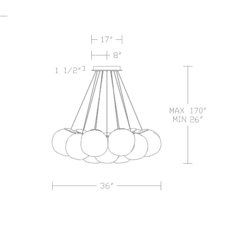 Cosmic 12 - Light Black LED Cluster Pendant