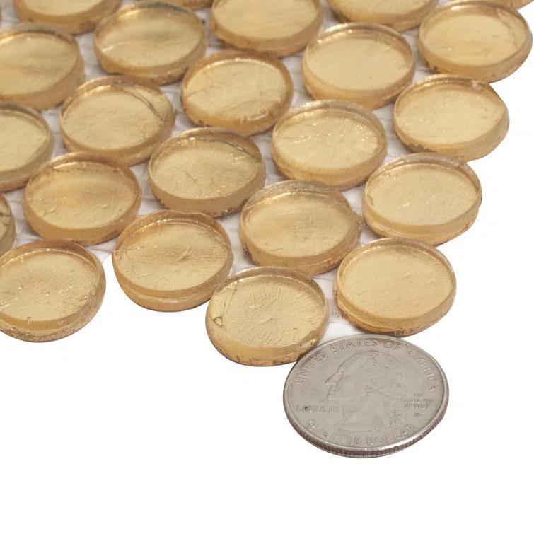 12.2" x 12.2" Glass Penny Round Mosaic Wall & Floor Tile