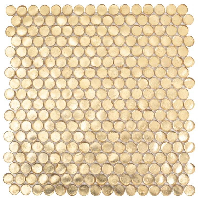 12.2" x 12.2" Glass Penny Round Mosaic Wall & Floor Tile