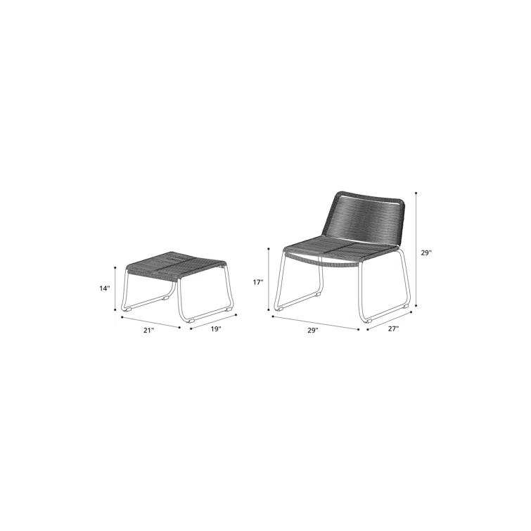 Huron Patio Chair with Ottoman