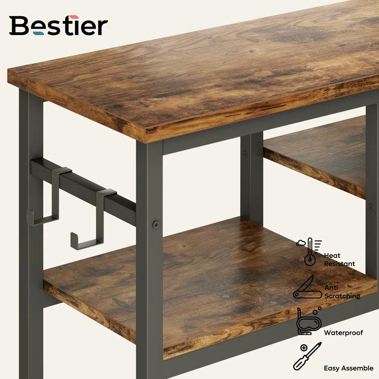 Rosevell 39.4" Console Table for Entryway with 4 Tier Storage Shelves