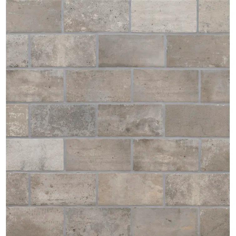Ackland Capella Brick Look 5" x 10" Matte Porcelain Floor and Wall Tile