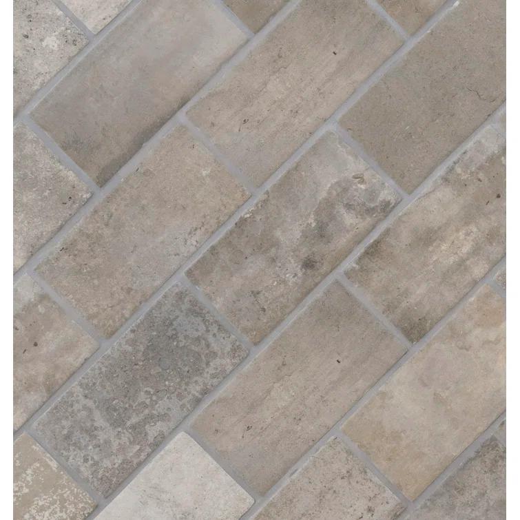 Ackland Capella Brick Look 5" x 10" Matte Porcelain Floor and Wall Tile