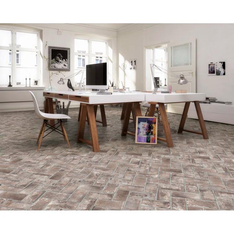 Ackland Capella Brick Look 5" x 10" Matte Porcelain Floor and Wall Tile