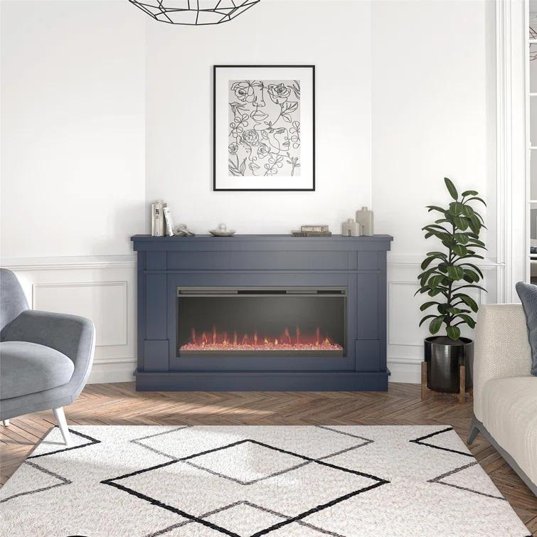 Waverly Wide Mantel with Linear Electric Fireplace