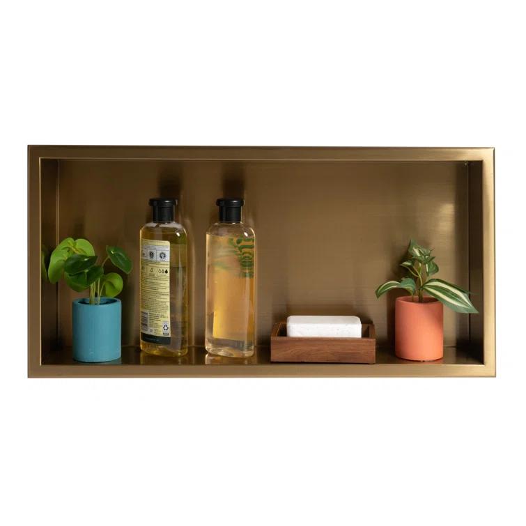 Adhesive Stainless Steel Shower Shelf