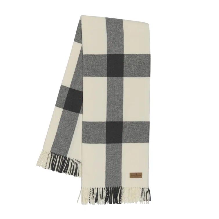 Charcoal Wellington Plaid Cotton Acrylic Throw Blanket
