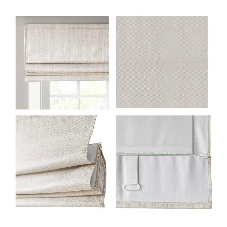 Galen Basketweave Cordless Room Darkening Single Roman Shade