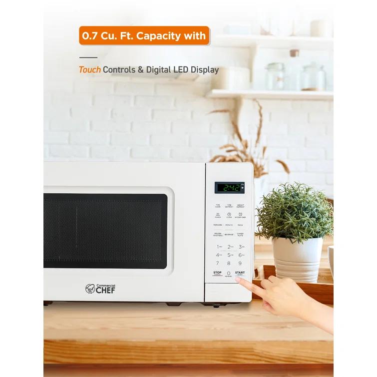 Commercial Chef 0.7 Cubic Feet 700 Watt Countertop Microwave