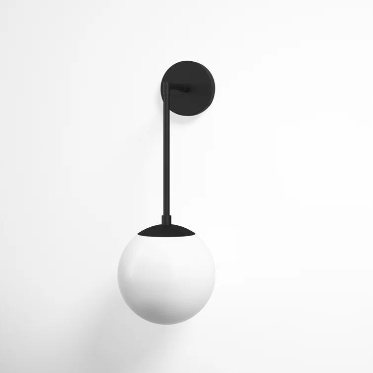 Nathanson Single Light Glass Dimmable Armed Sconce