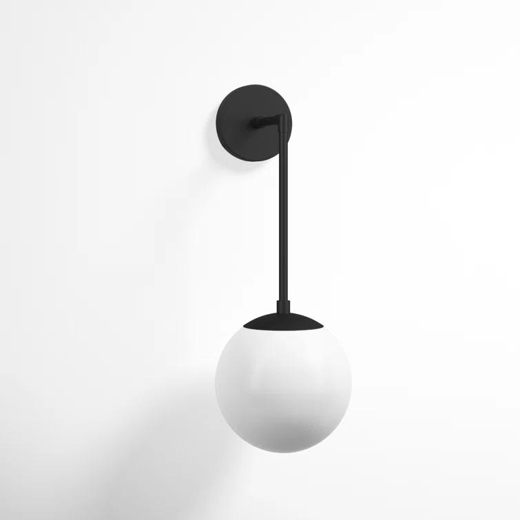 Nathanson Single Light Glass Dimmable Armed Sconce