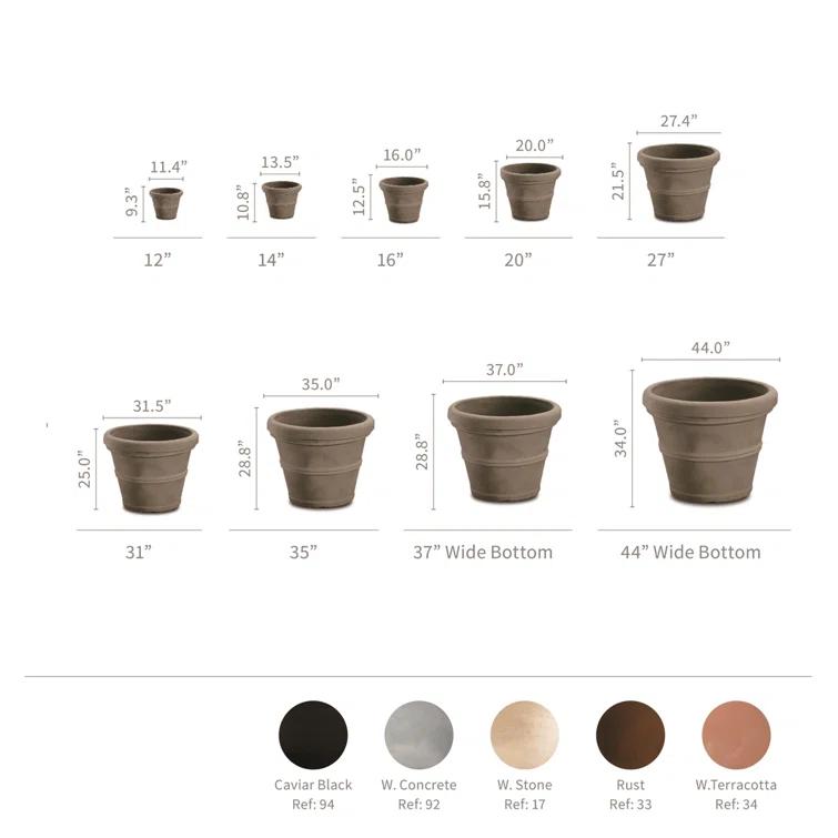 Crescent Garden Rolled-Rim Planter Pot