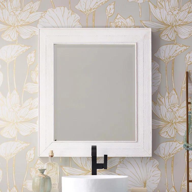 Rustic Beveled Bathroom Mirror