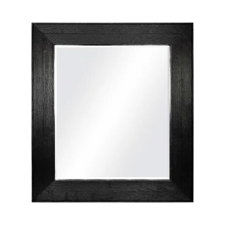 Vintner's Rustic Beveled Oak Bathroom Mirror