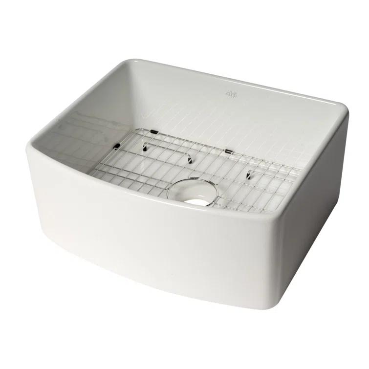 24'' L Flush Single Bowl Fireclay Kitchen Sink