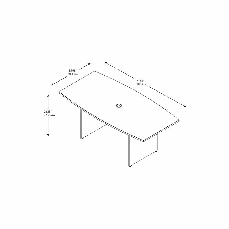 72'' Boat Shaped Conference Table