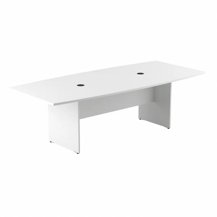 BBF 96W x 42D Boat Shaped Conference Table with Wood Base