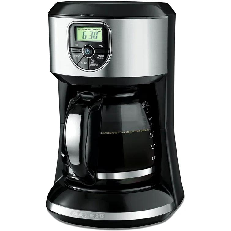 Black And Decker 12 Cup Programmable Coffeemaker In Black And Silver