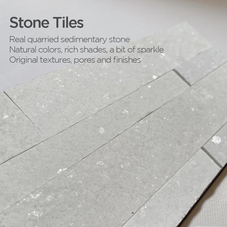 6" x 24" Natural Stone Peel & Stick Mosaic Tile
