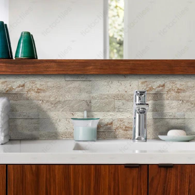 6" x 24" Natural Stone Peel & Stick Mosaic Tile