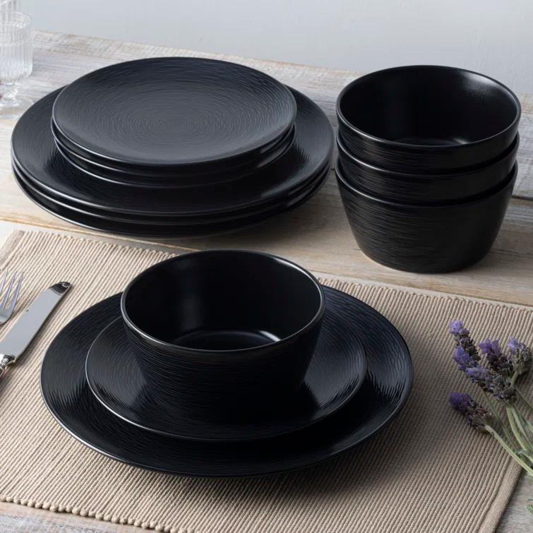 Noritake Colorscapes Swirl 12-Piece Coupe Dinnerware Set, Service For 4