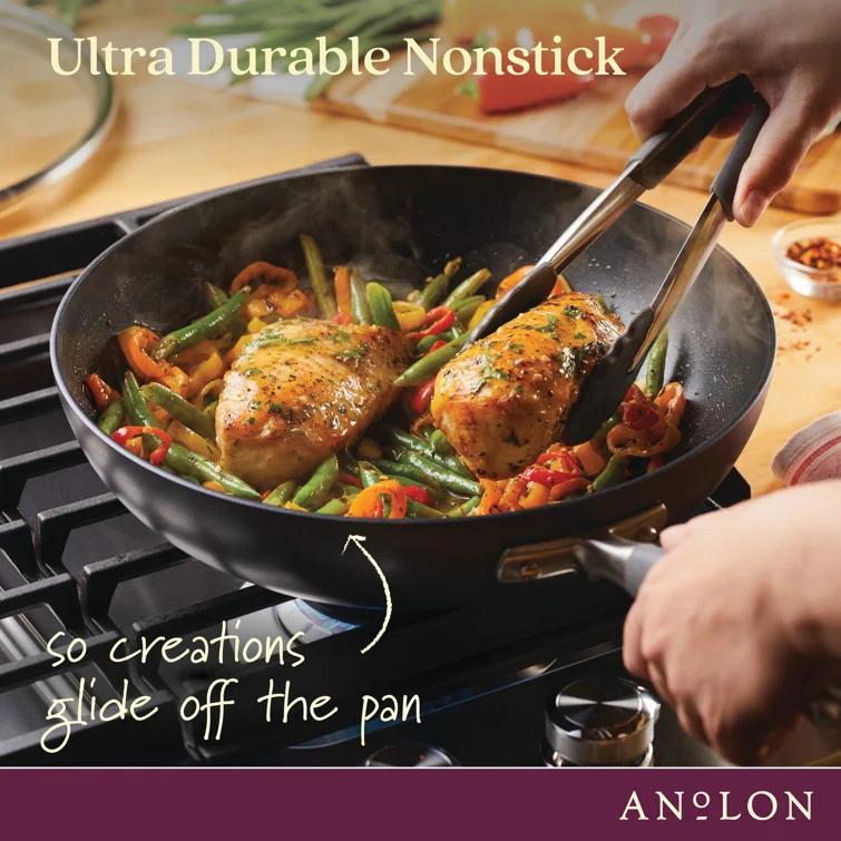Anolon Anolon Advanced Home Hard Anodized Nonstick Deep Frying Pan / Skillet with Lid, 12 Inch