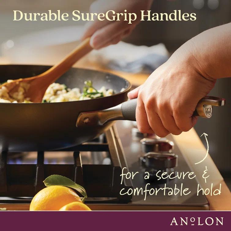 Anolon Anolon Advanced Home Hard Anodized Nonstick Deep Frying Pan / Skillet with Lid, 12 Inch