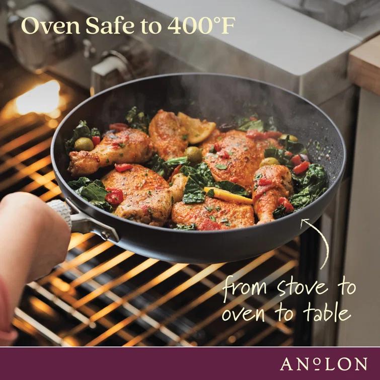Anolon Anolon Advanced Home Hard Anodized Nonstick Deep Frying Pan / Skillet with Lid, 12 Inch