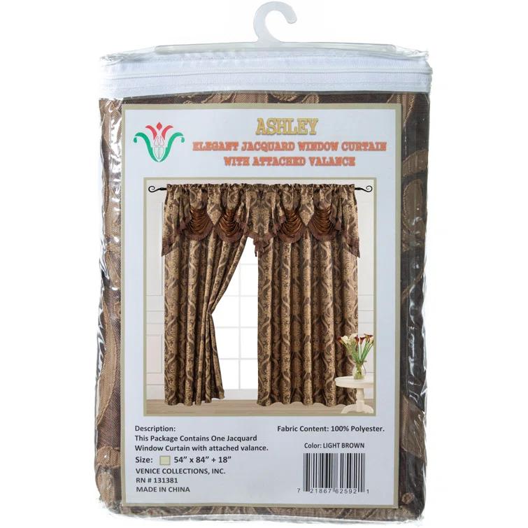 Venice Collections Polyester Room Darkening Curtain Single Panel