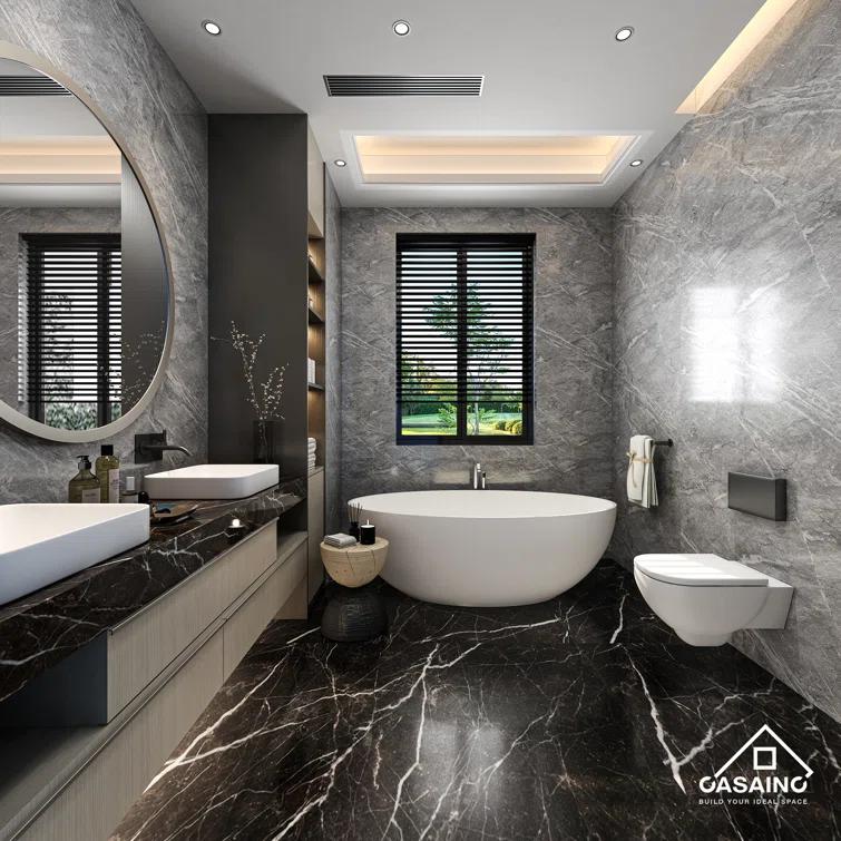 CASAINC Monaco 67 inch White Big Freestanding Stone Solid Surface Bathtub CA-MJ39327