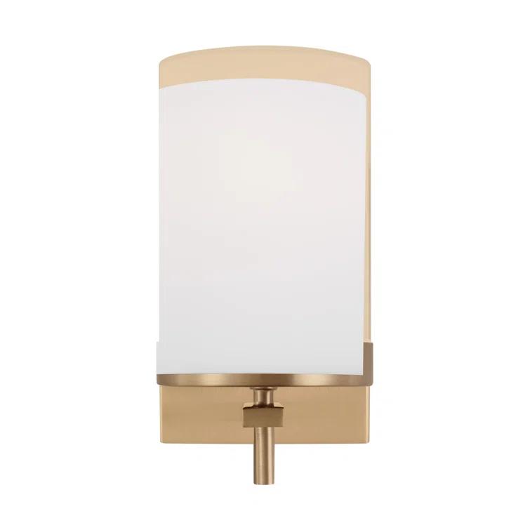 Zire Outdoor Dimmable Wall Sconce in Satin Brass and Black