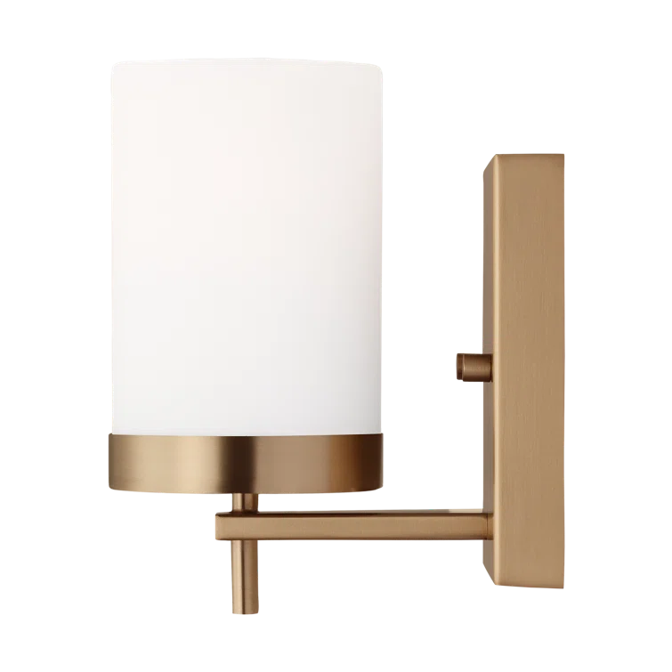 Zire Outdoor Dimmable Wall Sconce in Satin Brass and Black