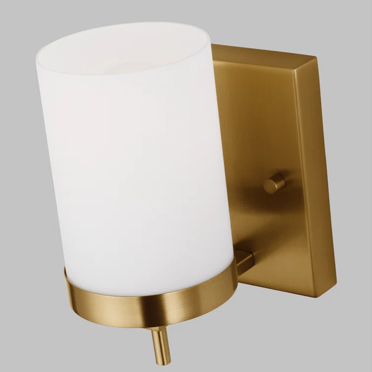 Zire Outdoor Dimmable Wall Sconce in Satin Brass and Black