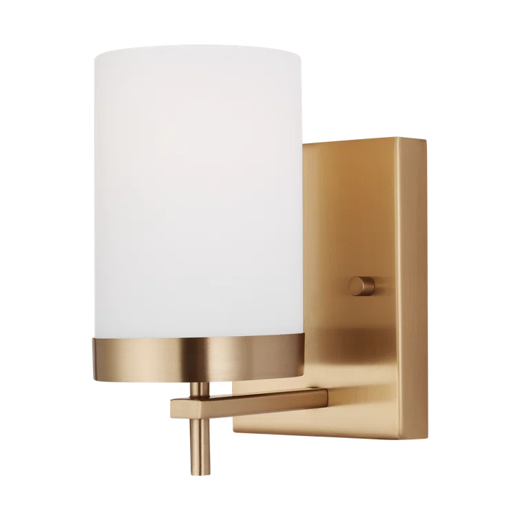 Zire Outdoor Dimmable Wall Sconce in Satin Brass and Black
