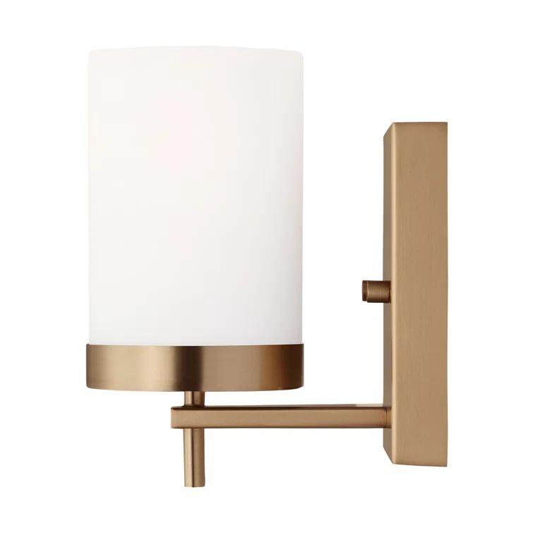 Zire Outdoor Dimmable Wall Sconce in Satin Brass and Black