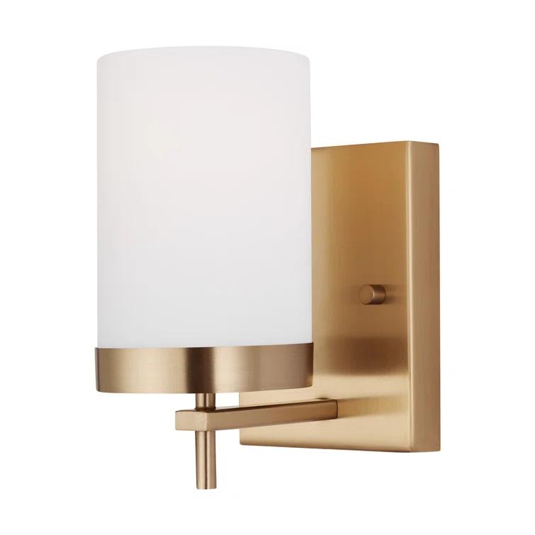 Zire Outdoor Dimmable Wall Sconce in Satin Brass and Black
