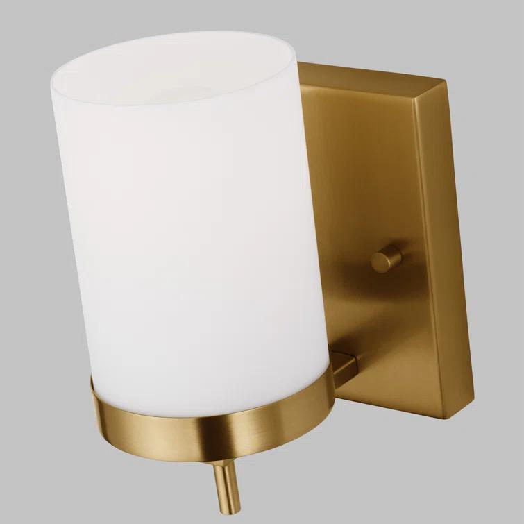 Zire Outdoor Dimmable Wall Sconce in Satin Brass and Black