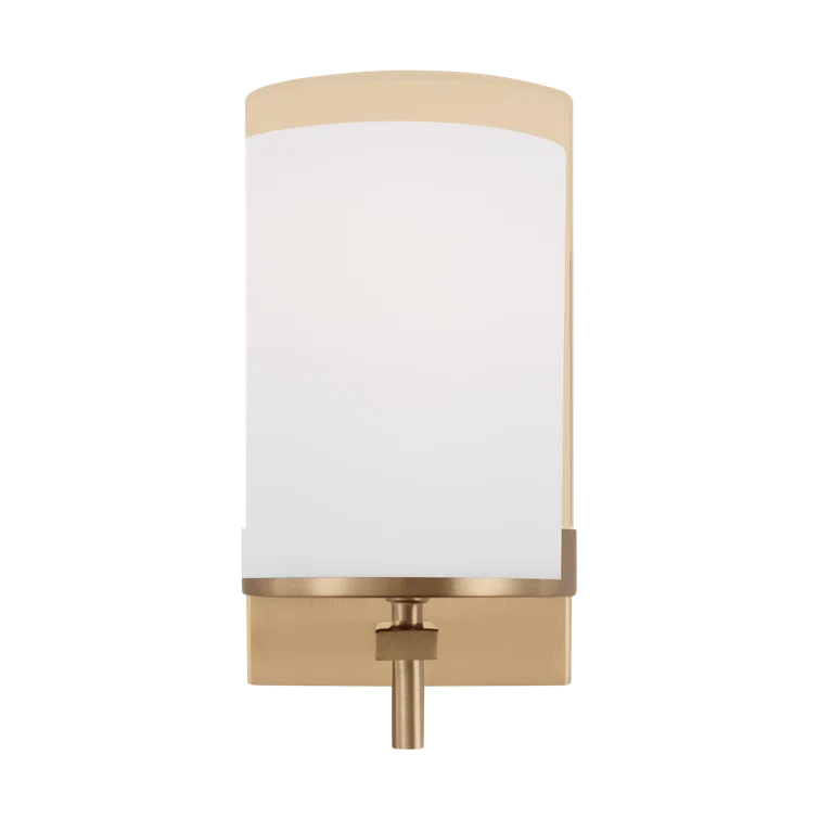 Zire Outdoor Dimmable Wall Sconce in Satin Brass and Black