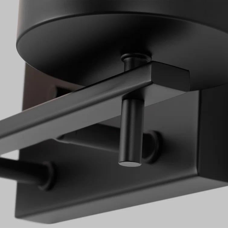 Zire Midnight Black 3-Light Vanity Wall Light with Etched White Glass
