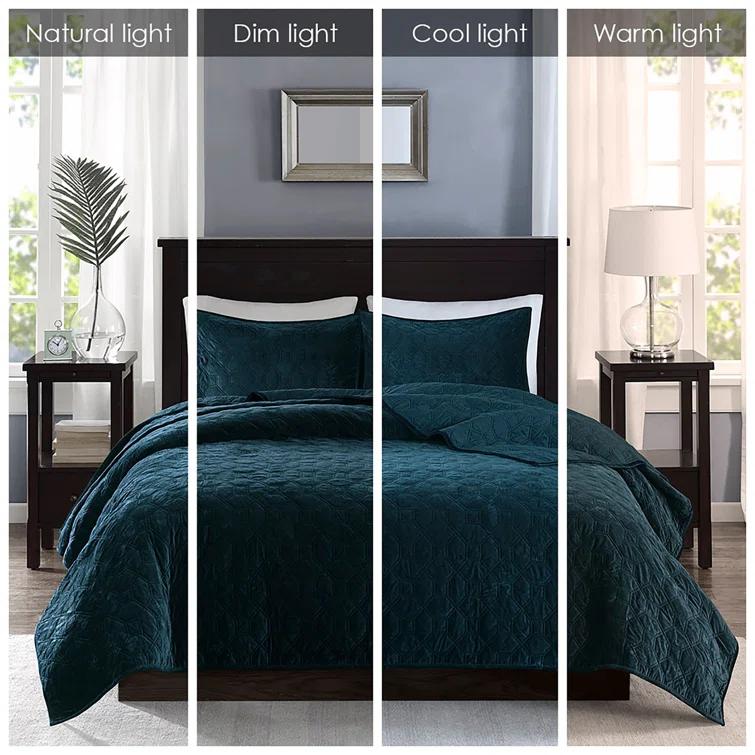 Madison Park Harper 3 Piece Velvet Quilt Set