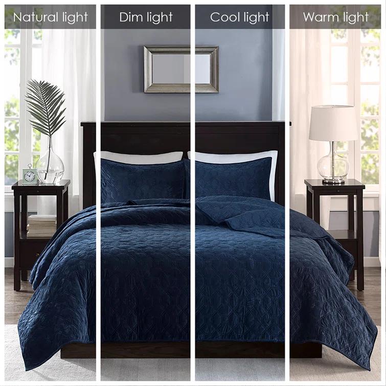 Harper 3 Piece Velvet Quilt Set