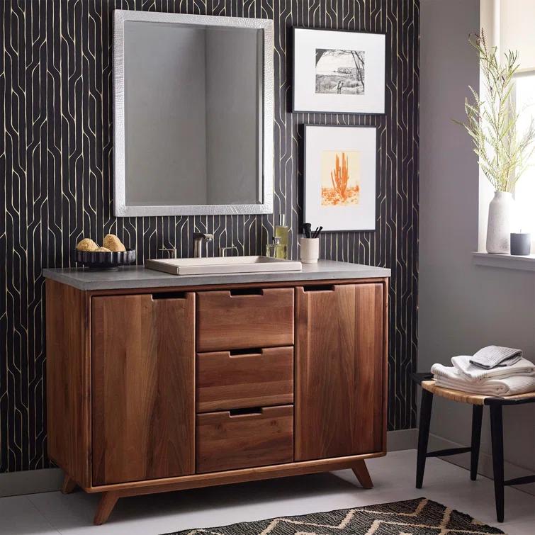 Topanga 48" Single Bathroom Vanity Base Only in Walnut
