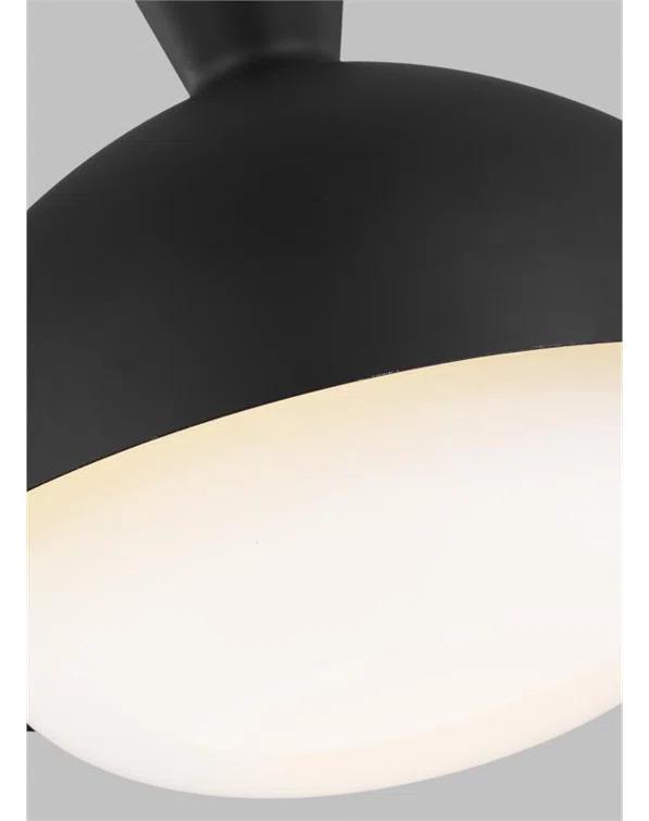 Lucerne 15'' Midnight Black and Brass Globe Pendant Light
