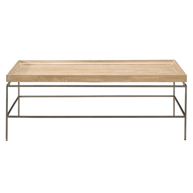Universal Modern Farmhouse Preston Cocktail Table in Tan Natural Oak