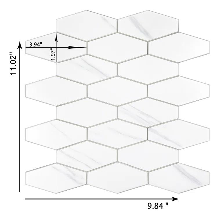 Avant Decor 4'' W x 2'' L Engineered Stone Peel and Stick Mosaic Tile