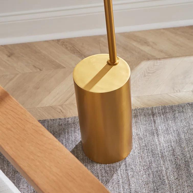 Burnished Brass Floor Lamp with Milk White Glass Shade
