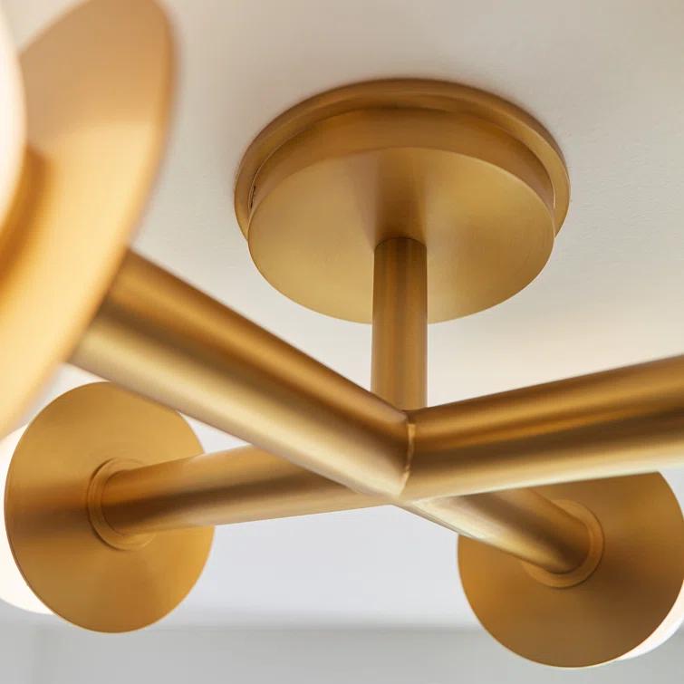 Nodes Semi-Flush Mount Light by Kelly Wearstler - Burnished Brass / 18"Dia