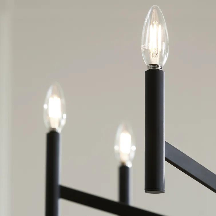 Midnight Black 9-Light Modern Steel Chandelier