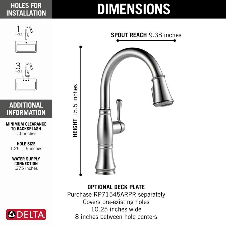 Cassidy Pull Down Sprayer Kitchen Sink Faucet, Single Handle Kitchen Faucet
